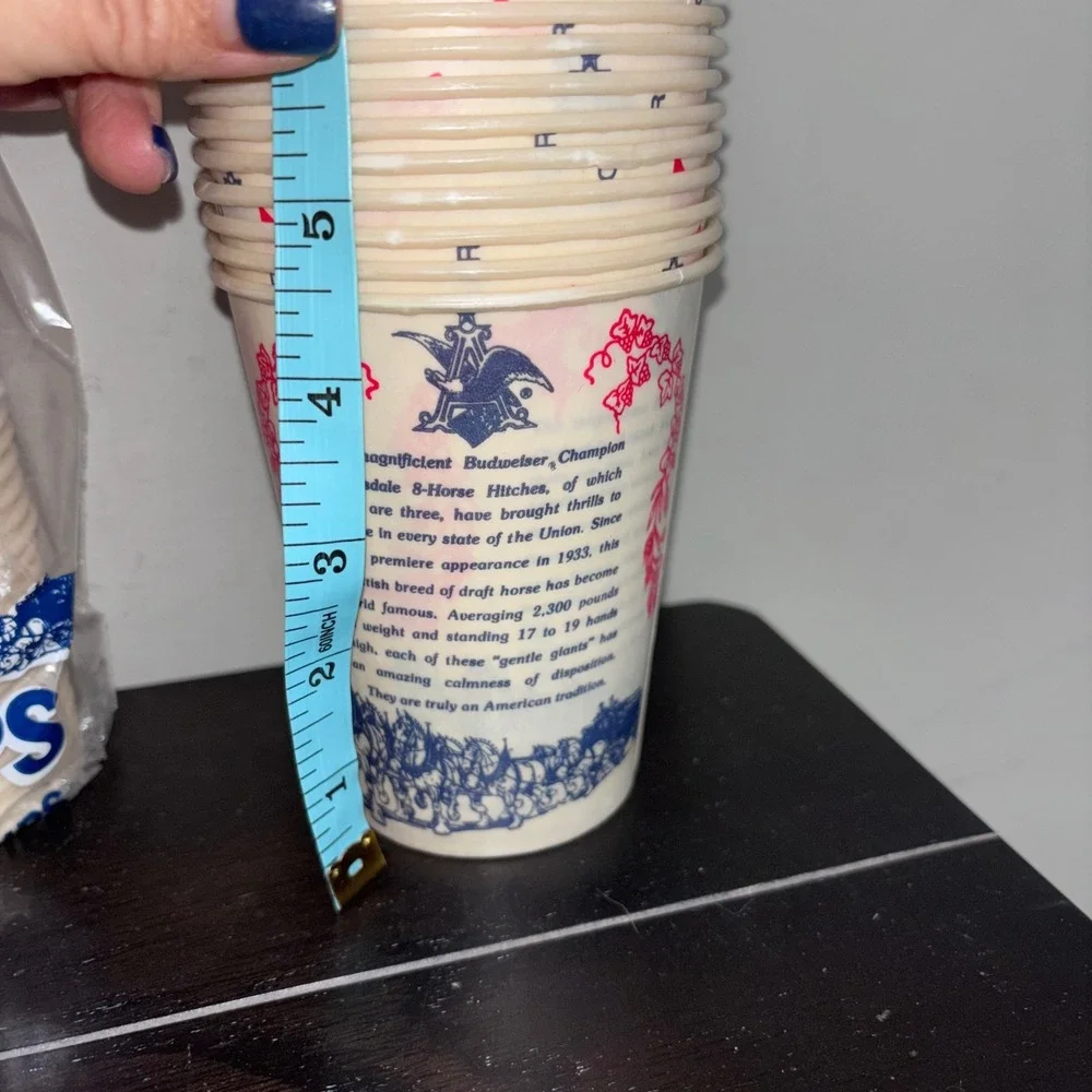 Vintage‎ Wax Budweiser Cups | Bowtie Logo | 16oz | 31 Ct | USA Made | Clydesdale